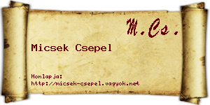 Micsek Csepel névjegykártya